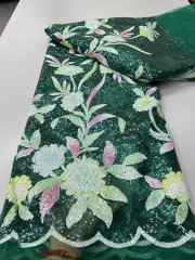 Hot-sale French textiles embroidery with sequin lace fabric suitable for sublimation