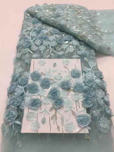 Hot-sale French textiles embroidery with sequin lace fabric suitable for sublimation