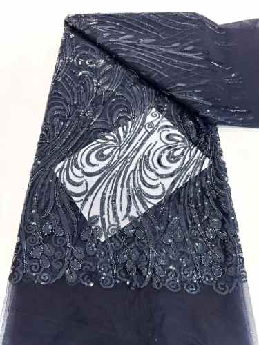 wholesale price heavy beaded and stones embroidered fabric embroidery lace fabric for wedding evening dress