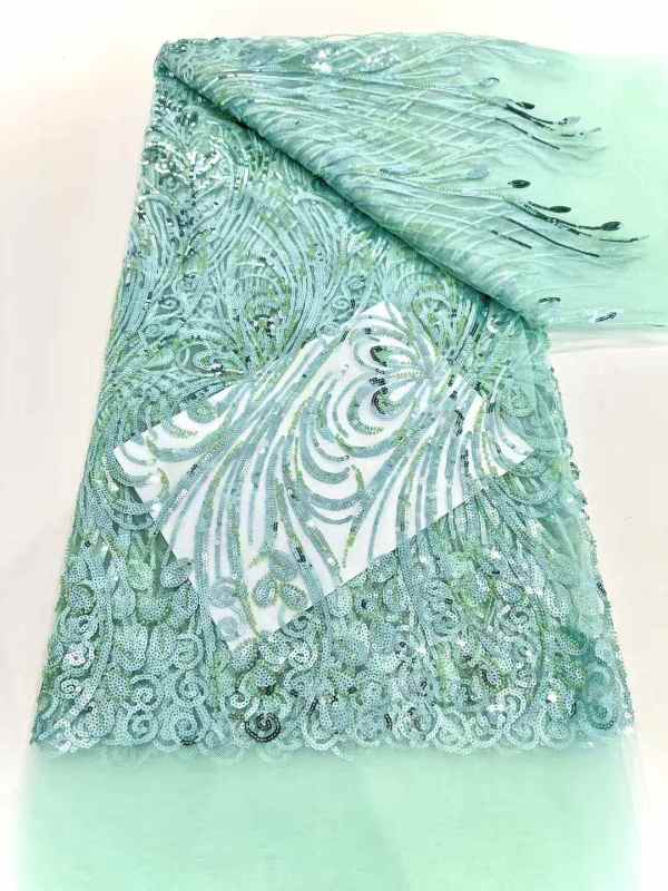 wholesale price heavy beaded and stones embroidered fabric embroidery lace fabric for wedding evening dress