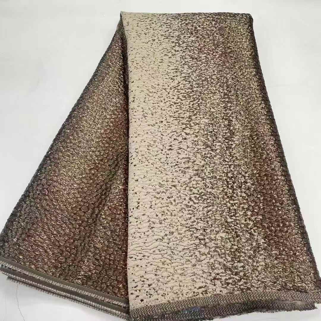 Shiny bridal tulle lace with heavy beads and pearls luxury crystal sequins lace for wedding dress