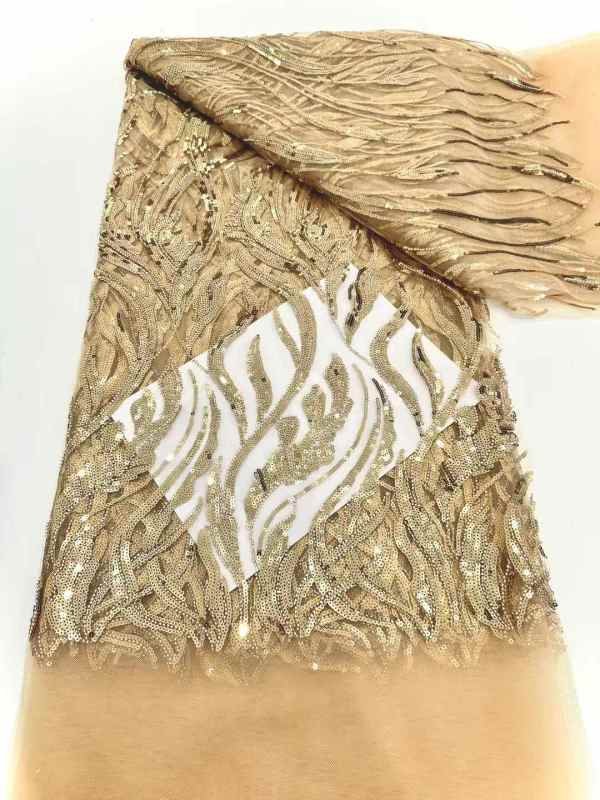 Hot-sale French textiles embroidery with sequin lace fabric suitable for sublimation