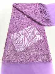 Hot-sale French textiles embroidery with sequin lace fabric suitable for sublimation