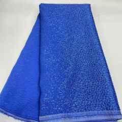Shiny bridal tulle lace with heavy beads and pearls luxury crystal sequins lace for wedding dress