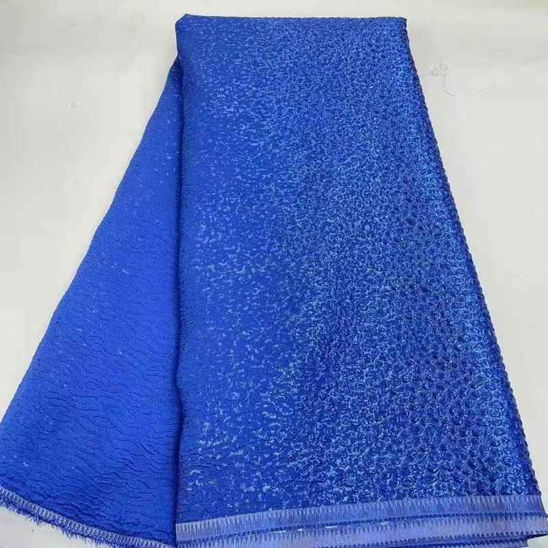 Shiny bridal tulle lace with heavy beads and pearls luxury crystal sequins lace for wedding dress