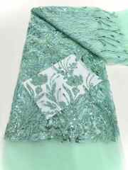 Shiny bridal tulle lace with heavy beads and pearls luxury crystal sequins lace for wedding dress