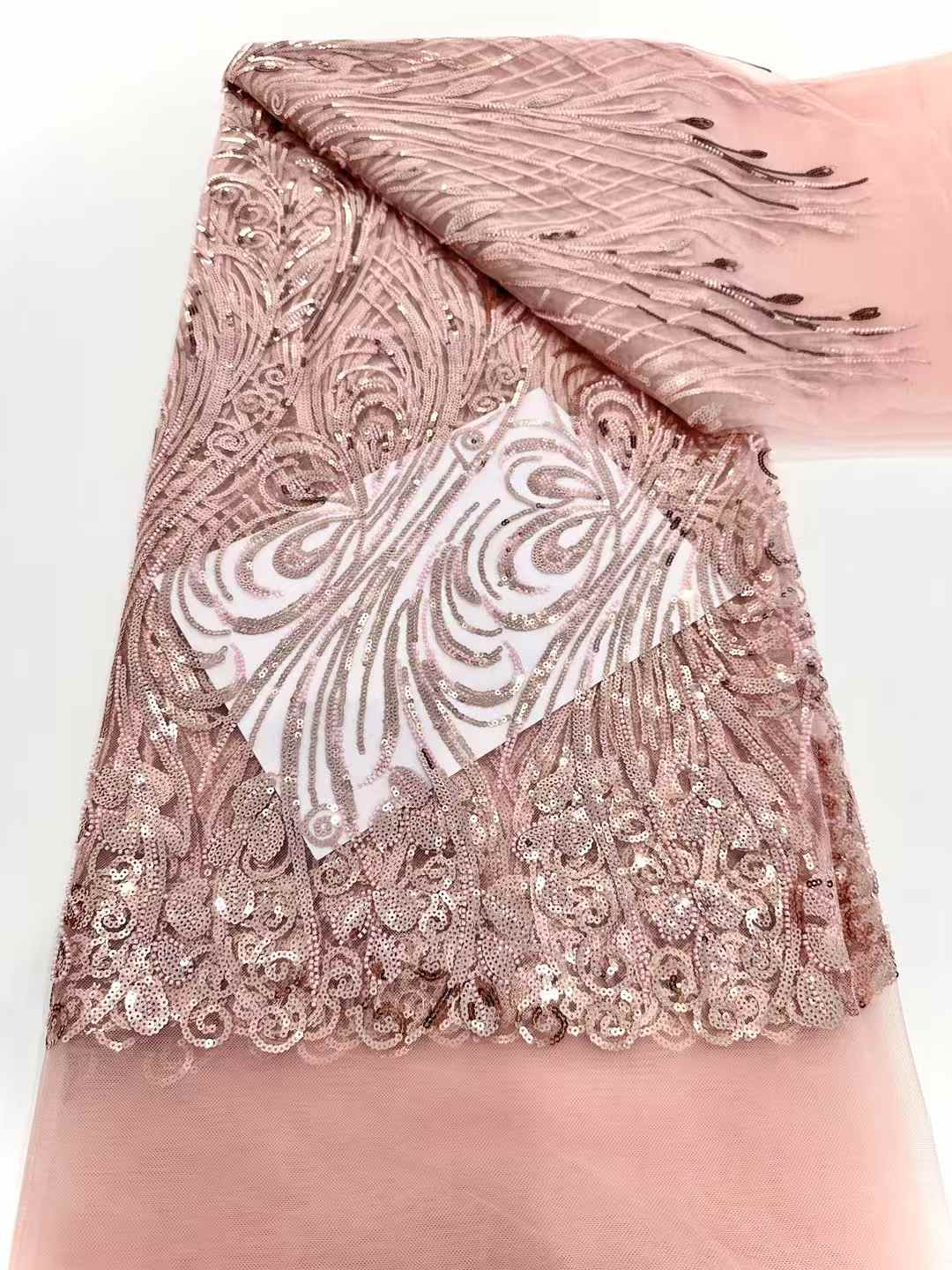 wholesale price heavy beaded and stones embroidered fabric embroidery lace fabric for wedding evening dress