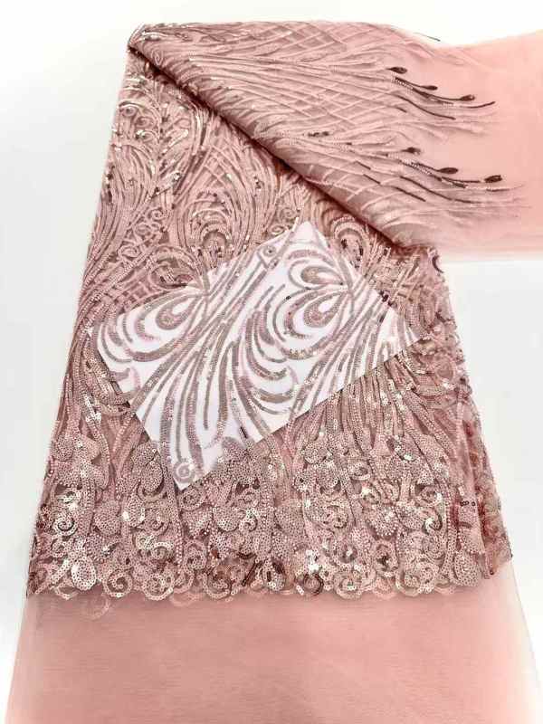 wholesale price heavy beaded and stones embroidered fabric embroidery lace fabric for wedding evening dress