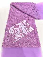 Shiny bridal tulle lace with heavy beads and pearls luxury crystal sequins lace for wedding dress