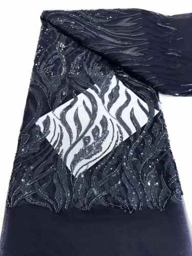 Hot-sale French textiles embroidery with sequin lace fabric suitable for sublimation