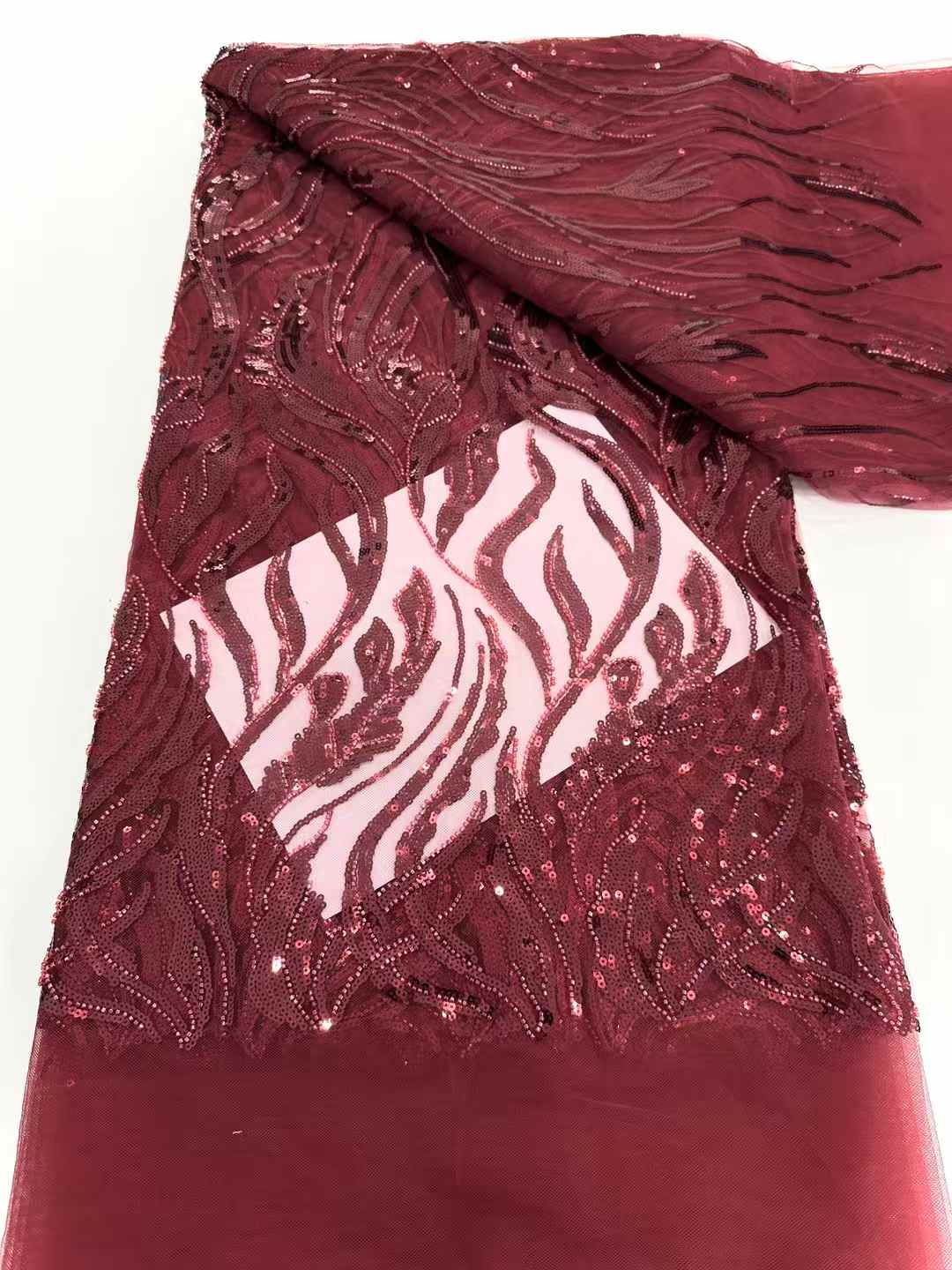 Hot-sale French textiles embroidery with sequin lace fabric suitable for sublimation