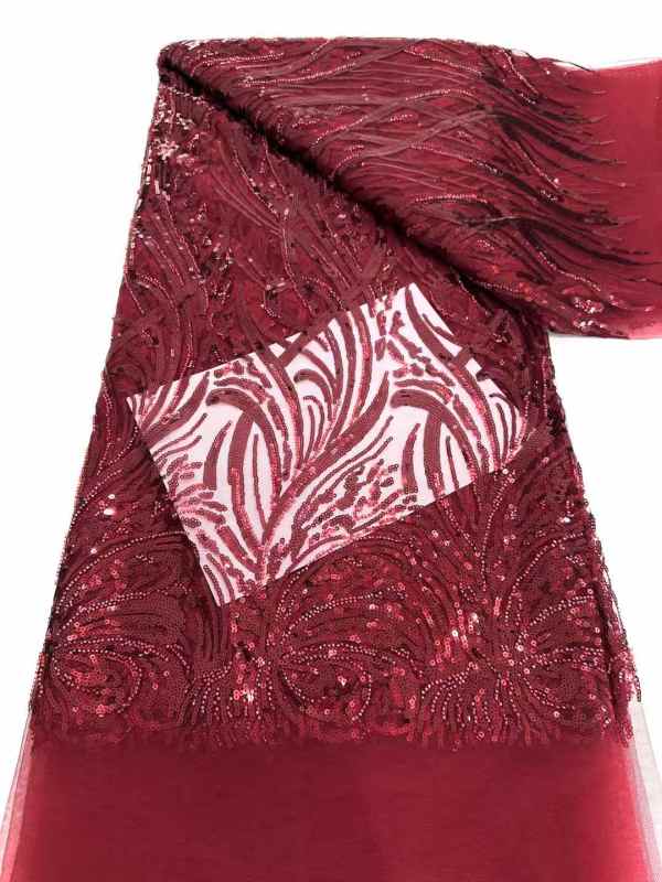 Hot-sale French textiles embroidery with sequin lace fabric suitable for sublimation