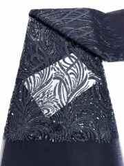 Hot-sale French textiles embroidery with sequin lace fabric suitable for sublimation