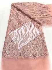 Hot-sale French textiles embroidery with sequin lace fabric suitable for sublimation