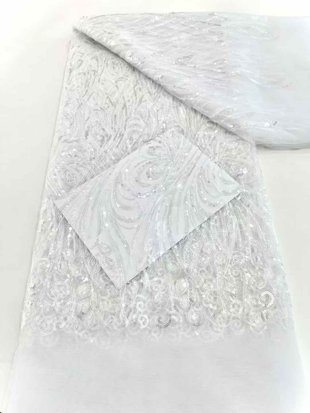 wholesale price heavy beaded and stones embroidered fabric embroidery lace fabric for wedding evening dress