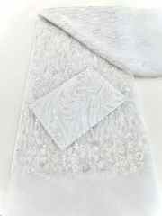wholesale price heavy beaded and stones embroidered fabric embroidery lace fabric for wedding evening dress