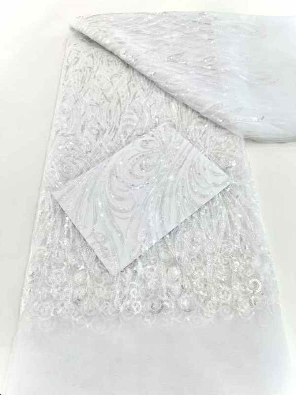 wholesale price heavy beaded and stones embroidered fabric embroidery lace fabric for wedding evening dress