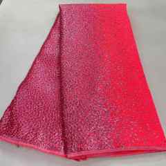 Shiny bridal tulle lace with heavy beads and pearls luxury crystal sequins lace for wedding dress