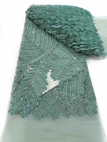 Hot-sale French textiles embroidery with sequin lace fabric suitable for sublimation
