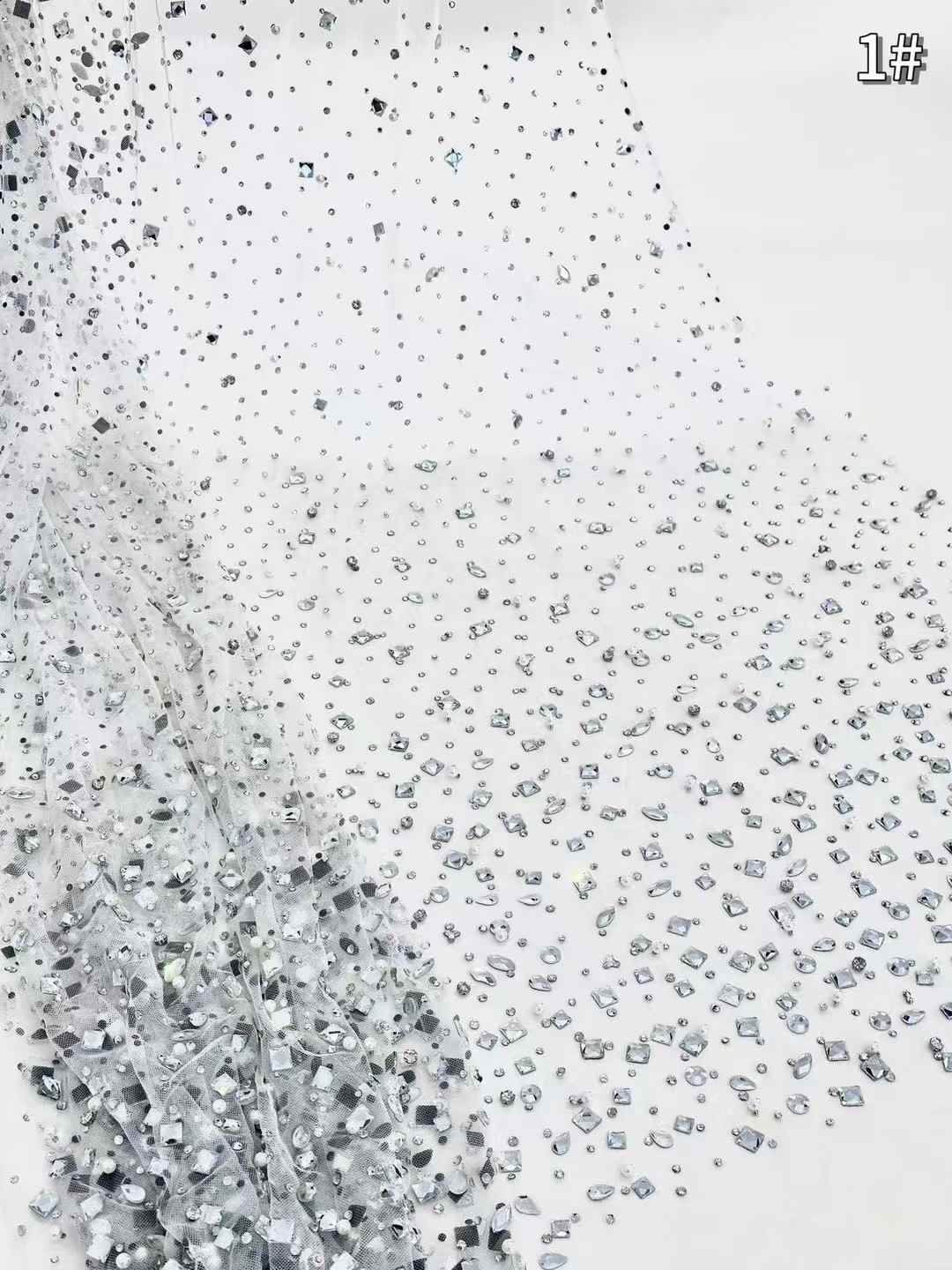 European style sequins embroidered wedding high density lace dress