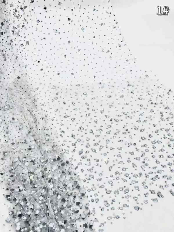European style sequins embroidered wedding high density lace dress