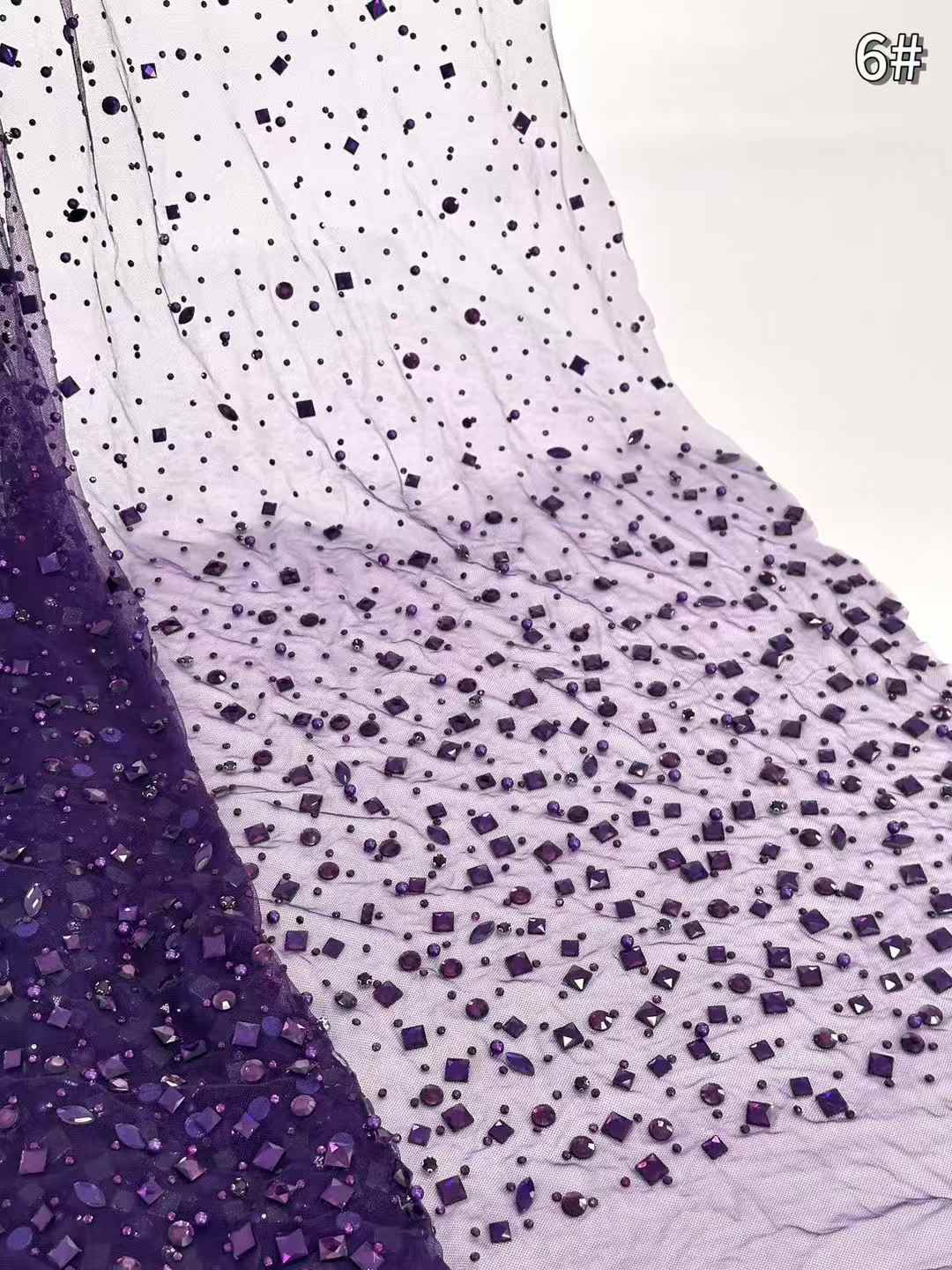 European style sequins embroidered wedding high density lace dress