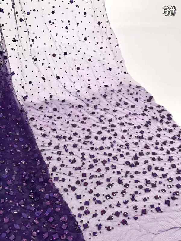 European style sequins embroidered wedding high density lace dress