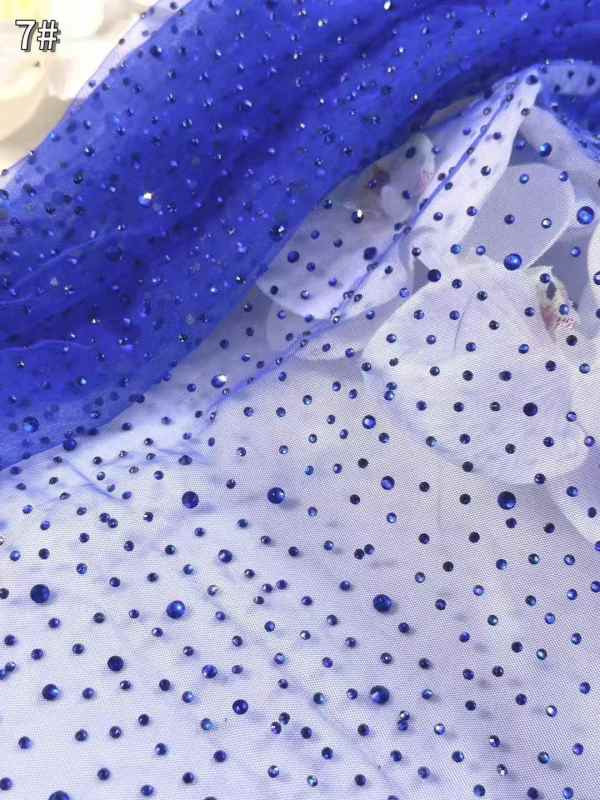Affordable high quality lace fabric with beads pearls and sequins wedding dress lace fabric