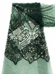 Affordable high quality lace fabric with beads pearls and sequins wedding dress lace fabric