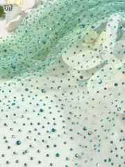 Affordable high quality lace fabric with beads pearls and sequins wedding dress lace fabric