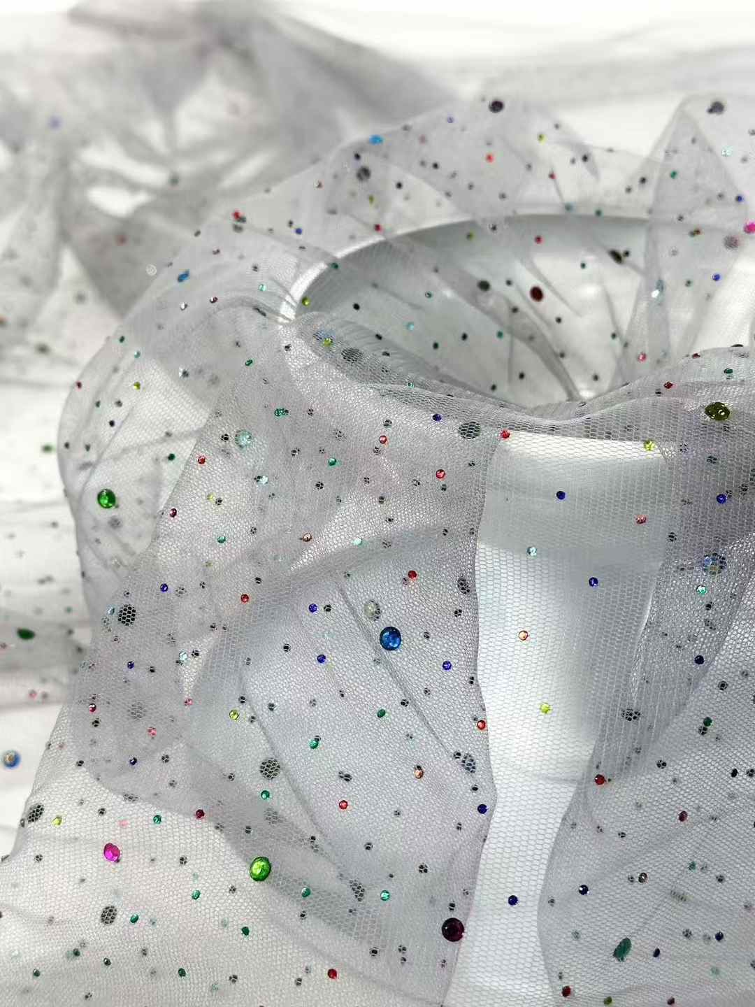 Affordable high quality lace fabric with beads pearls and sequins wedding dress lace fabric