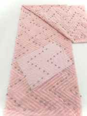 Affordable high quality lace fabric with beads pearls and sequins wedding dress lace fabric