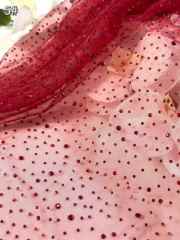 Affordable high quality lace fabric with beads pearls and sequins wedding dress lace fabric