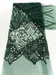 Affordable high quality lace fabric with beads pearls and sequins wedding dress lace fabric