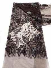 Affordable high quality lace fabric with beads pearls and sequins wedding dress lace fabric