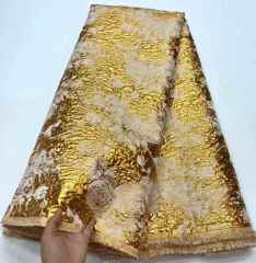 Affordable high quality lace fabric with beads pearls and sequins wedding dress lace fabric