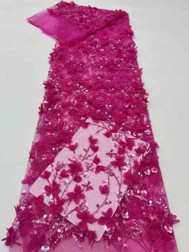 High quality lace fabric with beads and pearl net sequin lace fabric with new design wholesale price