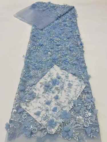 Affordable high quality lace fabric with beads pearls and sequins wedding dress lace fabri