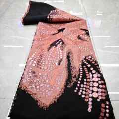 Affordable high quality lace fabric with beads pearls and sequins wedding dress lace fabric
