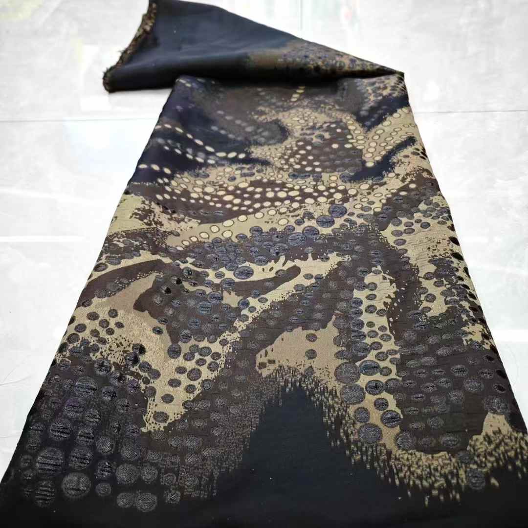 Affordable high quality lace fabric with beads pearls and sequins wedding dress lace fabric