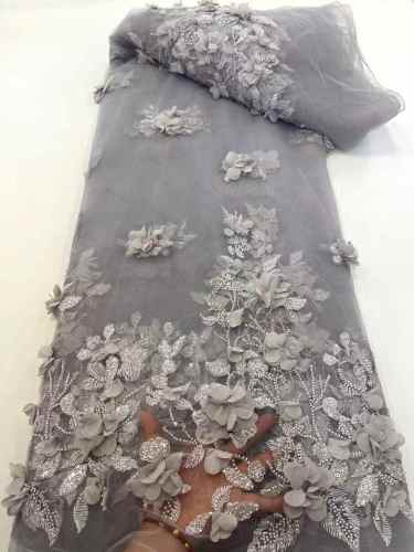 High quality lace fabric with beads and pearl net sequin lace fabric with new design wholesale price