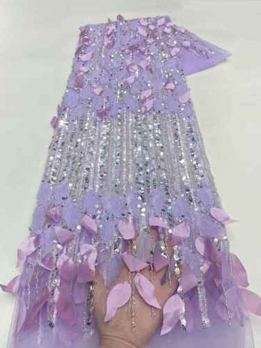 High quality lace fabric with beads and pearl net sequin lace fabric with new design wholesale price