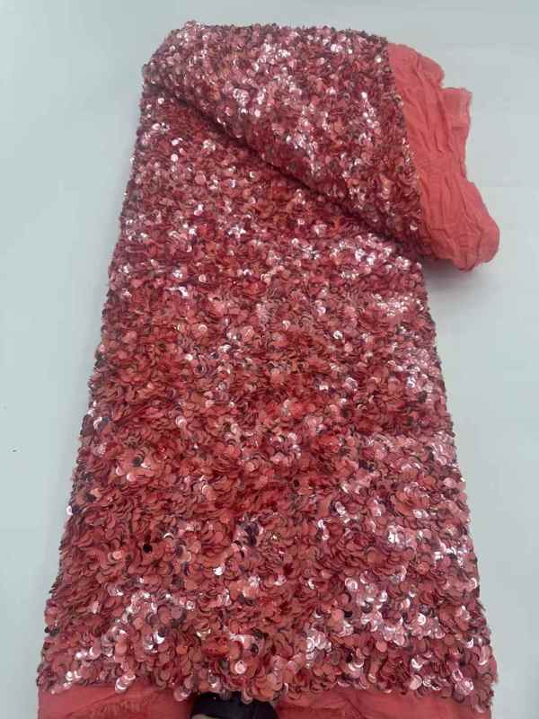 High quality lace fabric with beads and pearl net sequin lace fabric with new design wholesale price