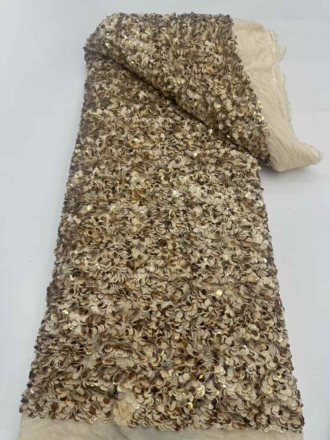 High quality lace fabric with beads and pearl net sequin lace fabric with new design wholesale price