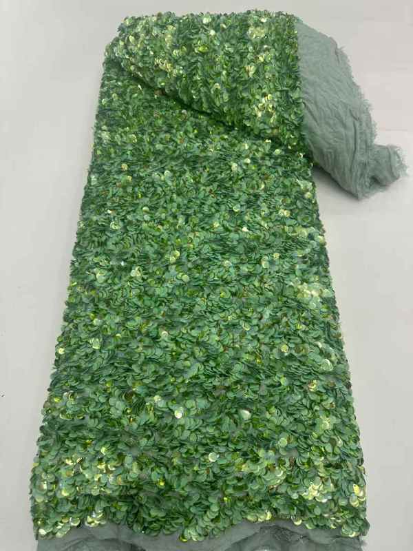 High quality lace fabric with beads and pearl net sequin lace fabric with new design wholesale price