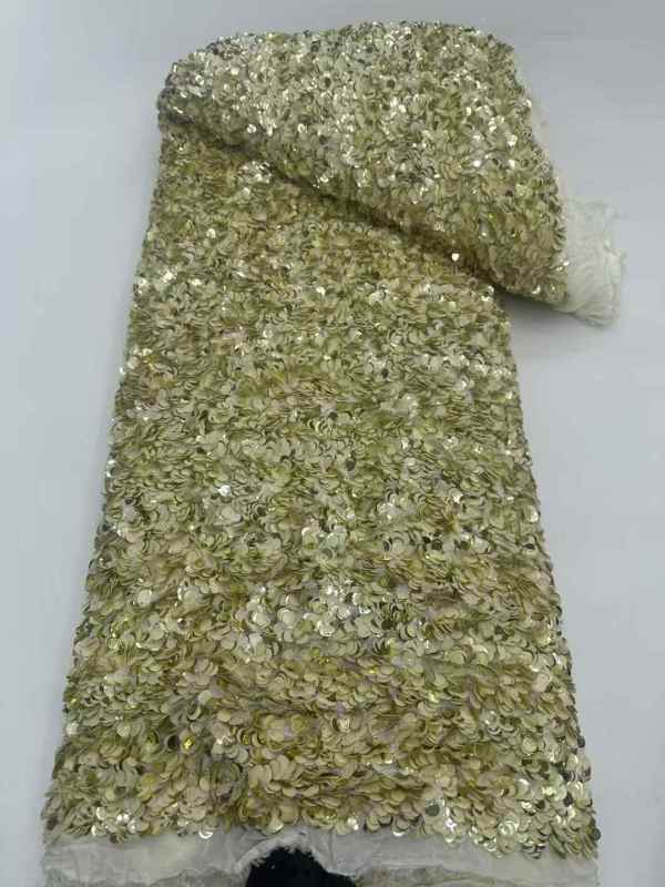 High quality lace fabric with beads and pearl net sequin lace fabric with new design wholesale price