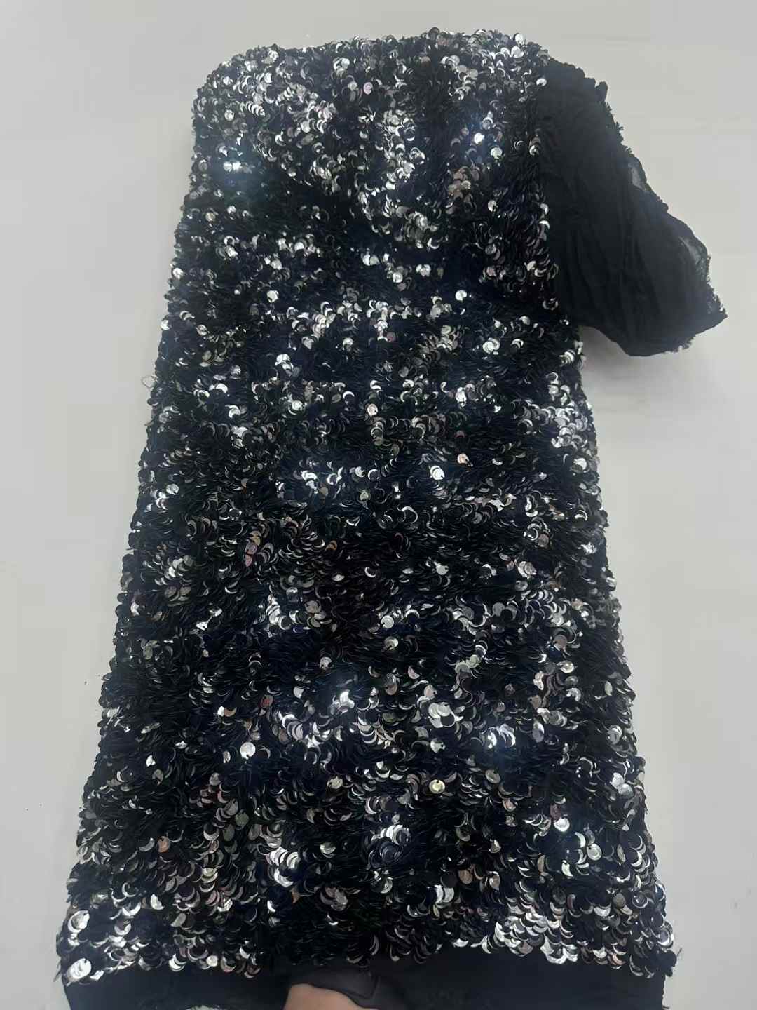 High quality lace fabric with beads and pearl net sequin lace fabric with new design wholesale price