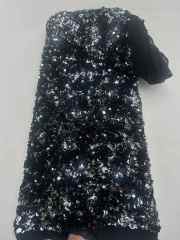 High quality lace fabric with beads and pearl net sequin lace fabric with new design wholesale price