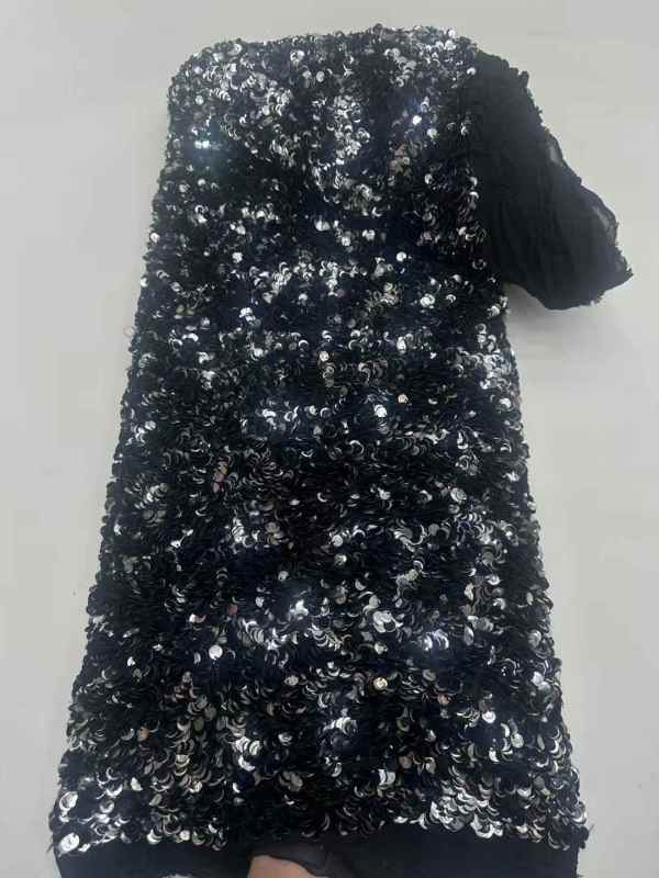 High quality lace fabric with beads and pearl net sequin lace fabric with new design wholesale price