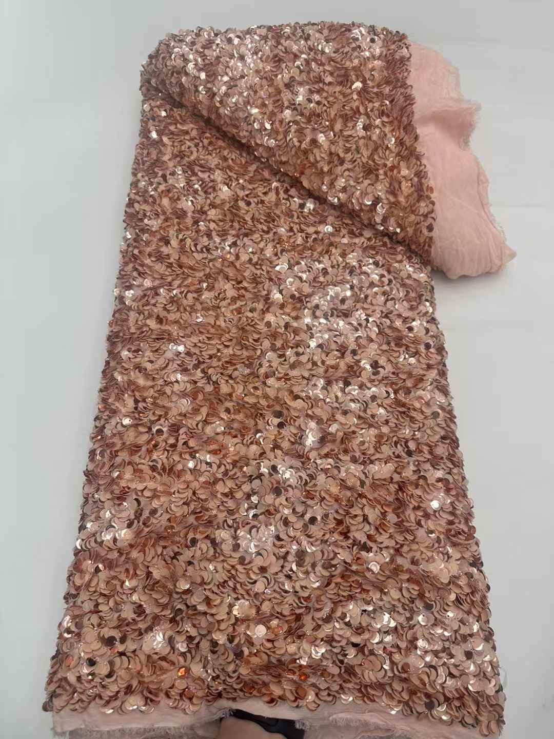 High quality lace fabric with beads and pearl net sequin lace fabric with new design wholesale price